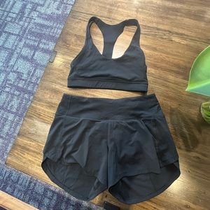 Lululemon sports bra and shorts set